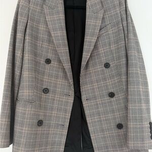 Aritzia Plaid Blazer - Black and Gray